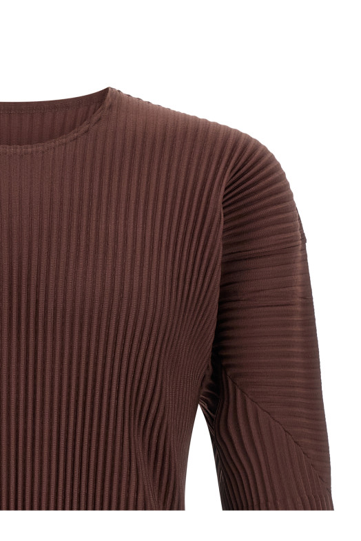 'Color Pleats' T-shirt Brown 'Color Pleats' T-shirt Brown