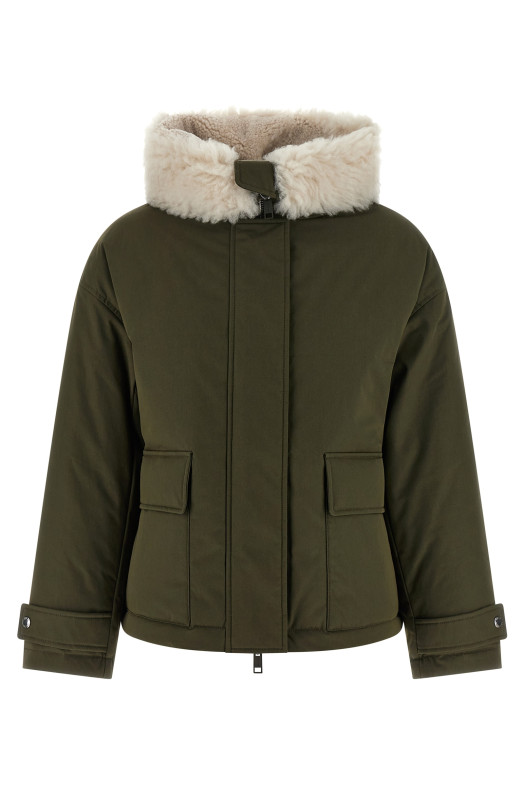 Merino Shearling hooded parka Green Merino Shearling hooded parka Green