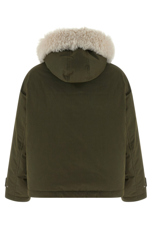 Merino Shearling hooded parka Green Merino Shearling hooded parka Green