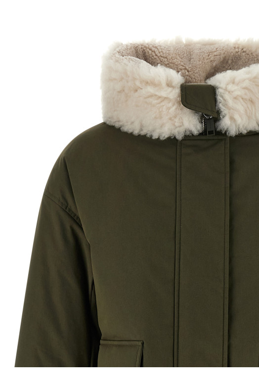 Merino Shearling hooded parka Green Merino Shearling hooded parka Green