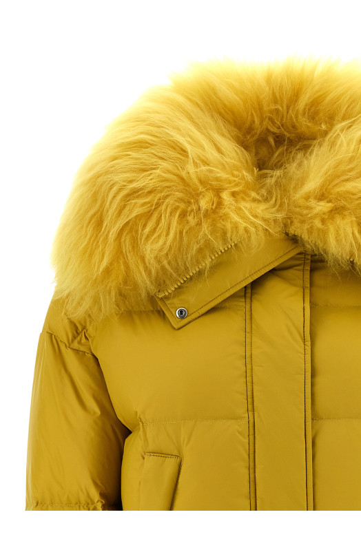 Пуховая куртка с меховой вставкой Желтый ARMY YVES SALOMON 26W26WFV01960M07WA3038 Пуховая куртка с меховой вставкой Желтый ARMY YVES SALOMON 26W26WFV01960M07WA3038