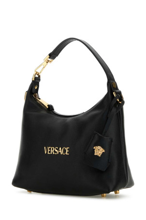 Чорна шкіряна сумка Hobo Versace Tag (10183021A13171) Чорна шкіряна сумка Hobo Versace Tag (10183021A13171)