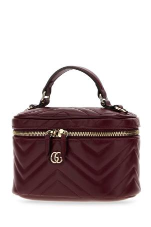 Burgundy leather GG Marmont bucket bag GUCCI (837454AAET8)
