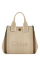 Многоцветная холщовая небольшая сумка для покупок Chloé Carry CHLOE (CHC25SS911O65) Многоцветная холщовая небольшая сумка для покупок Chloé Carry CHLOE (CHC25SS911O65)