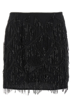 Beaded fringed skirt Black Beaded fringed skirt Black
