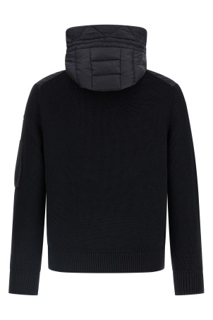 Трикотажный кардиган с капюшоном, синий MONCLER K20919B50800A9340777 Трикотажный кардиган с капюшоном, синий MONCLER K20919B50800A9340777