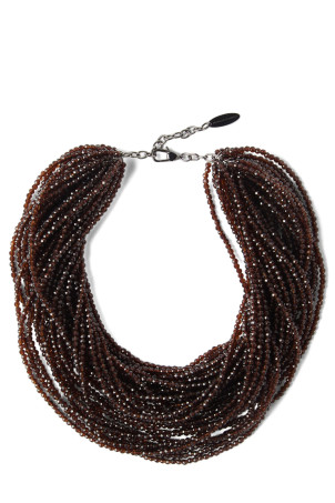 Glass and silver chocker Brown Glass and silver chocker Brown