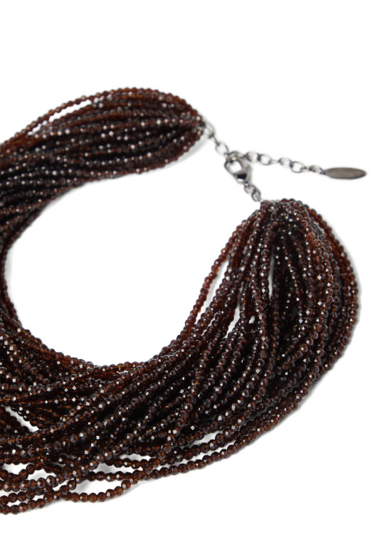 Glass and silver chocker Brown Glass and silver chocker Brown