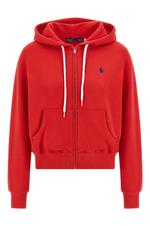 Logo embroidery hoodie Red