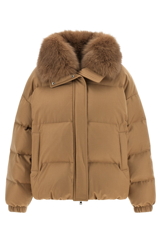 Пухова куртка з рукавицями Бежева YVES SALOMON 26W25WYV09066WO2WA2026 Пухова куртка з рукавицями Бежева YVES SALOMON 26W25WYV09066WO2WA2026