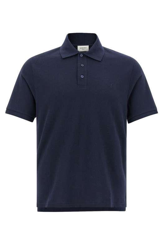 Поло с вышитым логотипом Синий SAINT LAURENT 798944Y37HC4140 Поло с вышитым логотипом Синий SAINT LAURENT 798944Y37HC4140