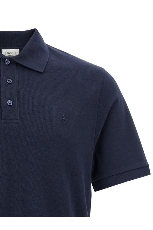 Поло с вышитым логотипом Синий SAINT LAURENT 798944Y37HC4140 Поло с вышитым логотипом Синий SAINT LAURENT 798944Y37HC4140