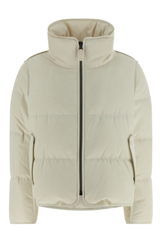 Короткая куртка с меховой вставкой Белая ARMY YVES SALOMON 26W23WFV06655A22XB3009 Короткая куртка с меховой вставкой Белая ARMY YVES SALOMON 26W23WFV06655A22XB3009