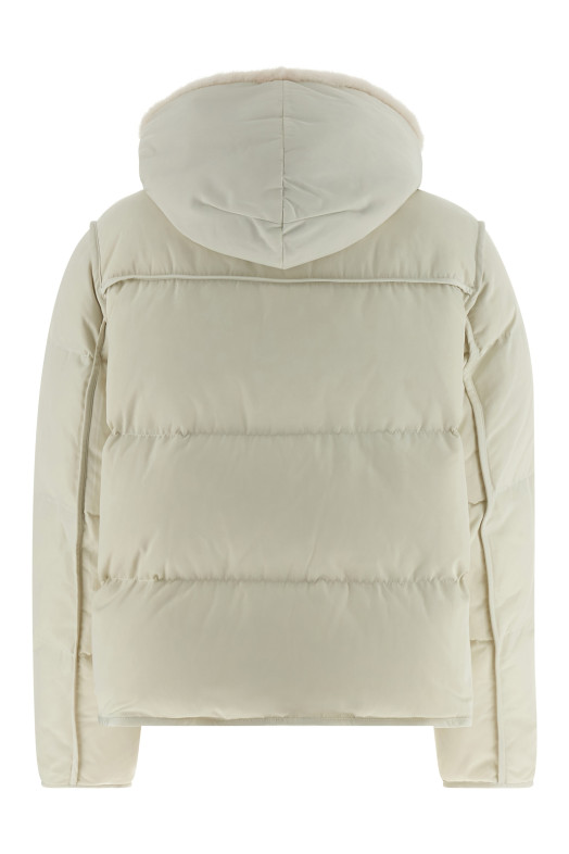 Короткая куртка с меховой вставкой Белая ARMY YVES SALOMON 26W23WFV06655A22XB3009 Короткая куртка с меховой вставкой Белая ARMY YVES SALOMON 26W23WFV06655A22XB3009