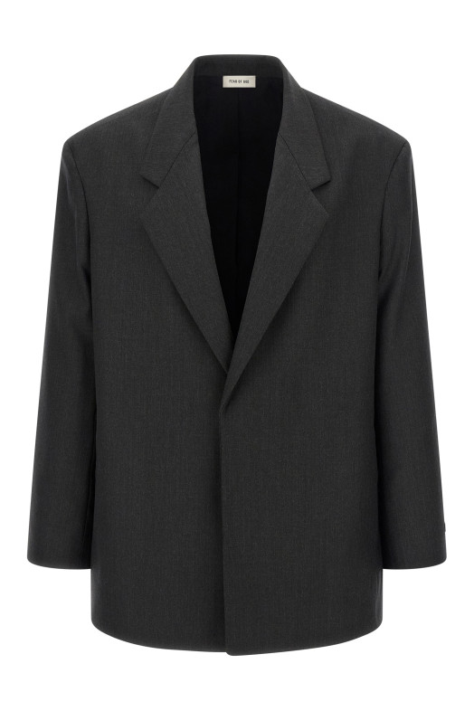 Однобортний блейзер Сірий FEAR OF GOD FG25FW62620HWHBLACK