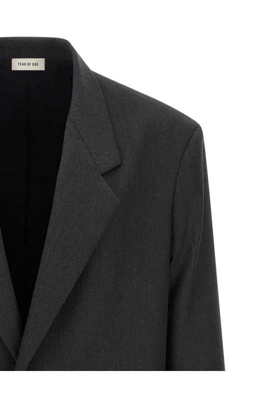 Однобортний блейзер Сірий FEAR OF GOD FG25FW62620HWHBLACK