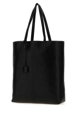 Black leather shopping bag Black SAINT LAURENT (676657AAEL5)