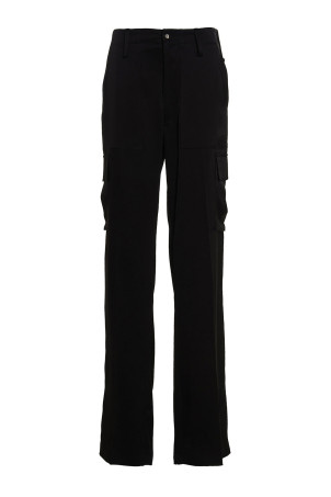 Брюки-карго из сатина Черные DAVID KOMA (RE23DK58TRBLACK)