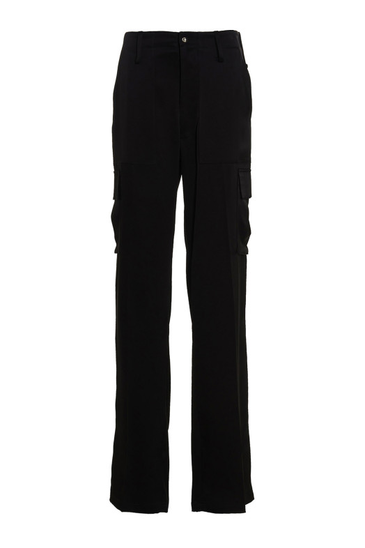 Брюки-карго из сатина Черные DAVID KOMA (RE23DK58TRBLACK)