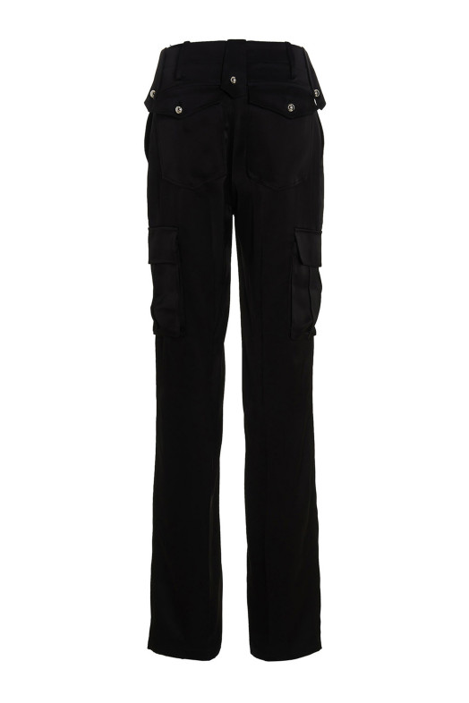 Брюки-карго из сатина Черные DAVID KOMA (RE23DK58TRBLACK)