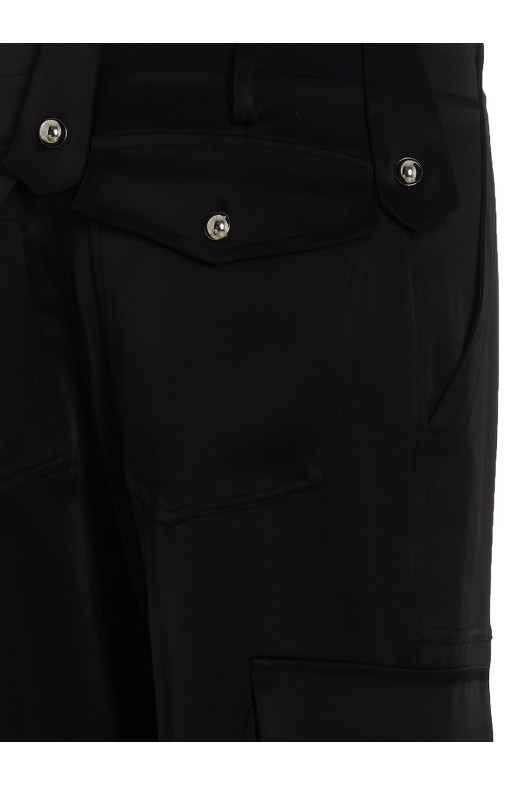 Брюки-карго из сатина Черные DAVID KOMA (RE23DK58TRBLACK)