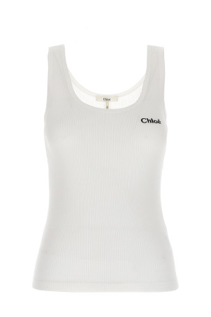 Топ с вышитым логотипом Белый CHLOÉ CH25SJH12180101 Топ с вышитым логотипом Белый CHLOÉ CH25SJH12180101