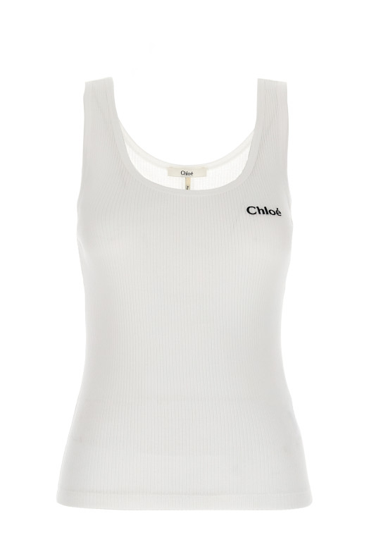 Logo embroidery top White Logo embroidery top White