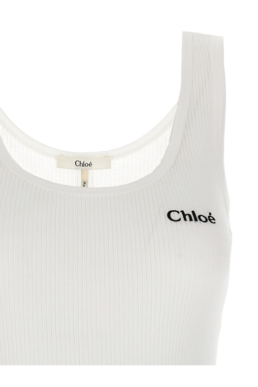 Logo embroidery top White Logo embroidery top White