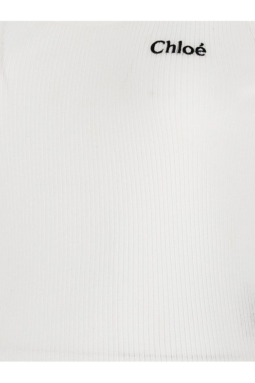 Logo embroidery top White Logo embroidery top White