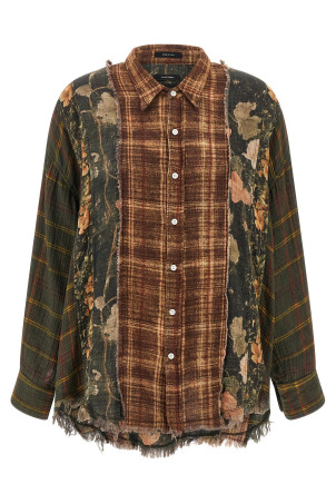 Сорочка з клаптів Різнокольорова R13 WR538R651BMULTIPRINTBROWN Сорочка з клаптів Різнокольорова R13 WR538R651BMULTIPRINTBROWN