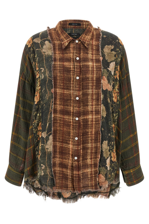 Сорочка з клаптів Різнокольорова R13 WR538R651BMULTIPRINTBROWN Сорочка з клаптів Різнокольорова R13 WR538R651BMULTIPRINTBROWN