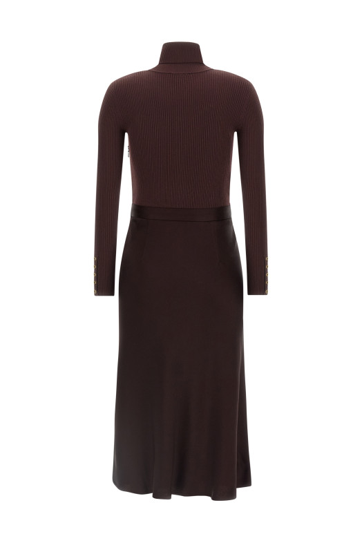 Сукня з високим коміром бордового кольору ELISABETTA FRANCHI AM06B56E2EA4