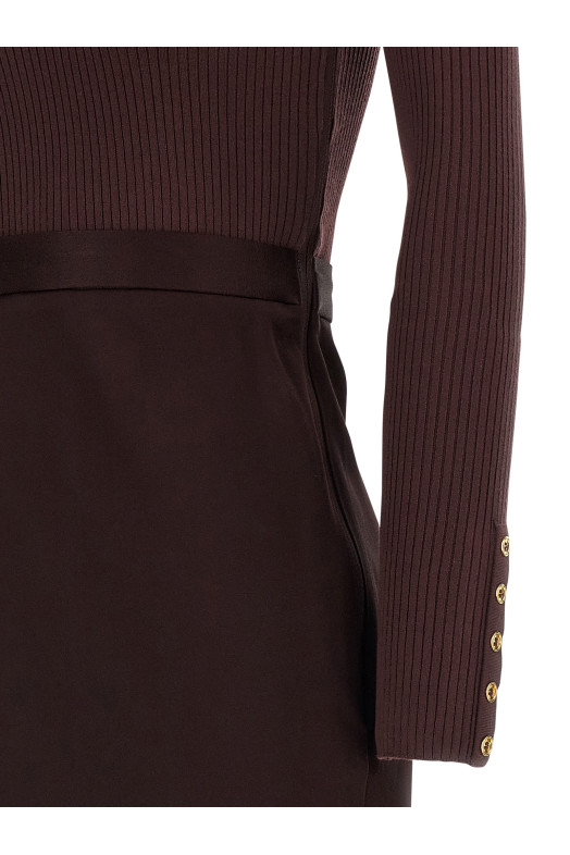 Сукня з високим коміром бордового кольору ELISABETTA FRANCHI AM06B56E2EA4