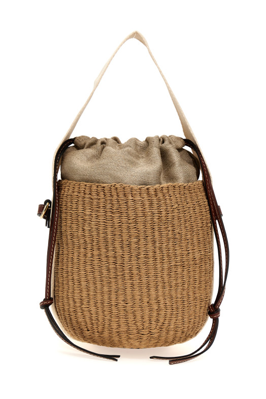 'Woody' small bucket bag Beige
