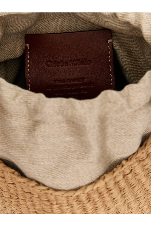 'Woody' small bucket bag Beige