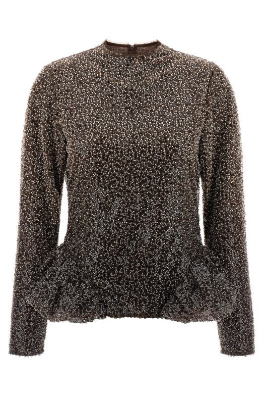 Топ з паєтками Бежевий ROTATE BIRGER CHRISTENSEN 11465030733073 Топ з паєтками Бежевий ROTATE BIRGER CHRISTENSEN 11465030733073