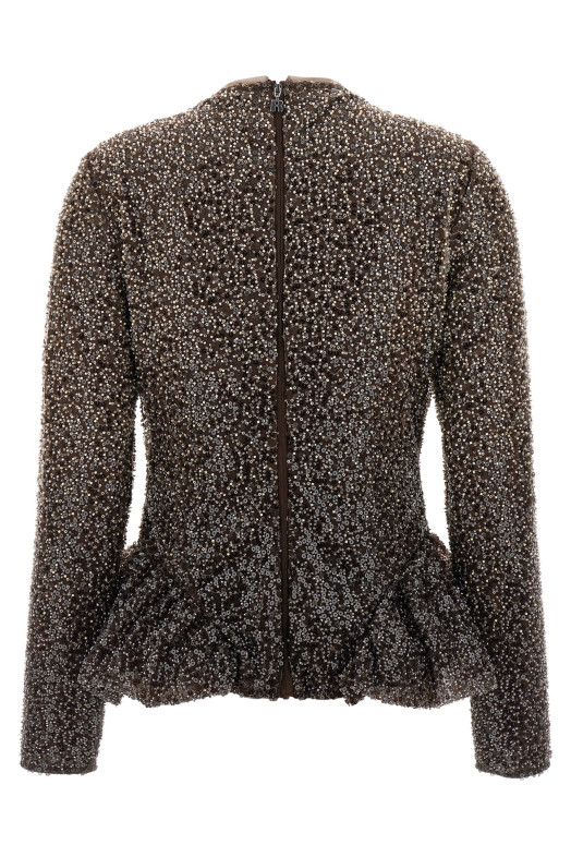 Топ з паєтками Бежевий ROTATE BIRGER CHRISTENSEN 11465030733073 Топ з паєтками Бежевий ROTATE BIRGER CHRISTENSEN 11465030733073