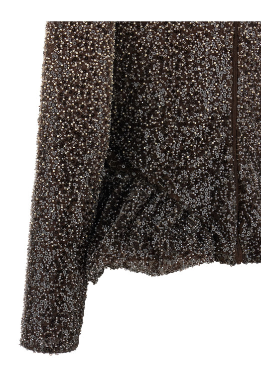 Топ з паєтками Бежевий ROTATE BIRGER CHRISTENSEN 11465030733073 Топ з паєтками Бежевий ROTATE BIRGER CHRISTENSEN 11465030733073