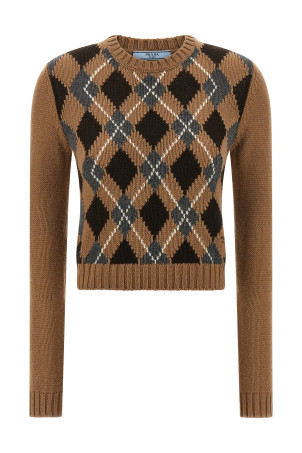 Светр Argyle Коричневий PRADA P24S2VSOOO172DF0040 Светр Argyle Коричневий PRADA P24S2VSOOO172DF0040