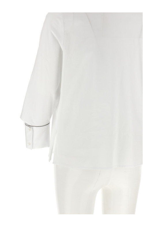 Cuff detail shirt White
