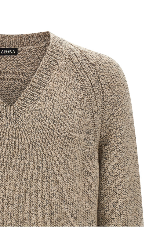 Кашеміровий светр Бежевий ZEGNA UGB30A2300903001 Кашеміровий светр Бежевий ZEGNA UGB30A2300903001