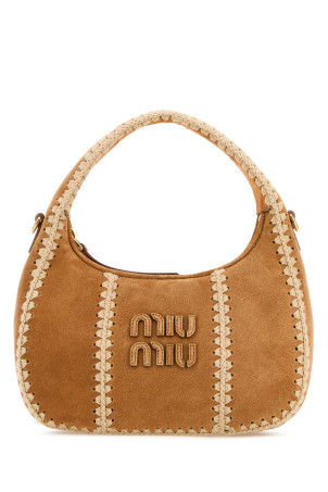 Beige suede handbag MIU MIU (5BC125VOWR2IBG)