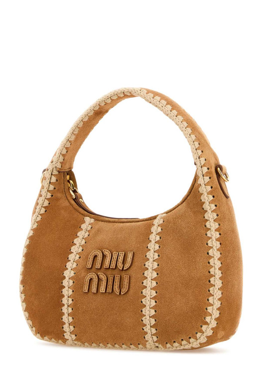 Beige suede handbag MIU MIU (5BC125VOWR2IBG)