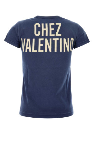 Темно-синя бавовняна футболка VALENTINO GARAVANI (7B3MG24Y9GL)