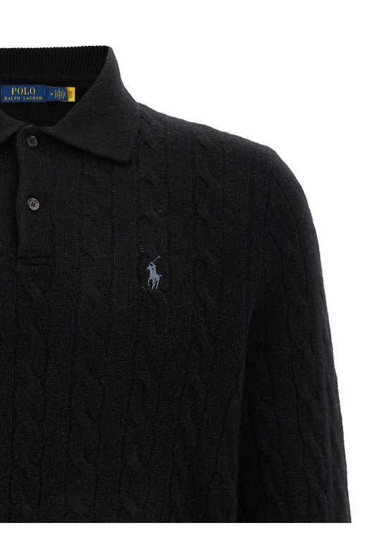Поло з вишитим логотипом Чорне POLO RALPH LAUREN 710974165001 Поло з вишитим логотипом Чорне POLO RALPH LAUREN 710974165001