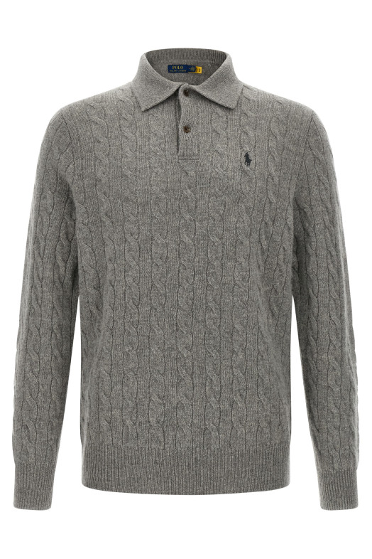 Logo embroidery polo shirt Gray Logo embroidery polo shirt Gray