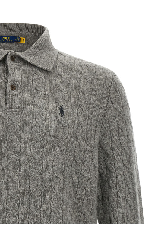 Logo embroidery polo shirt Gray Logo embroidery polo shirt Gray