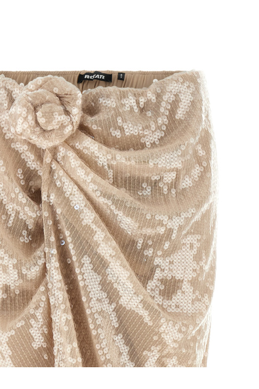 'Sequins Knot' skirt Beige