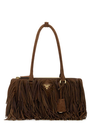 Коричнева замшева сумка через плече PRADA (1BA457VYOF2C4S) Коричнева замшева сумка через плече PRADA (1BA457VYOF2C4S)
