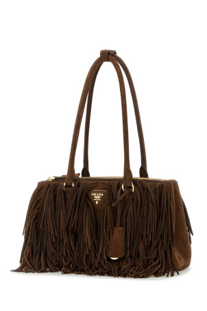 Коричнева замшева сумка через плече PRADA (1BA457VYOF2C4S) Коричнева замшева сумка через плече PRADA (1BA457VYOF2C4S)
